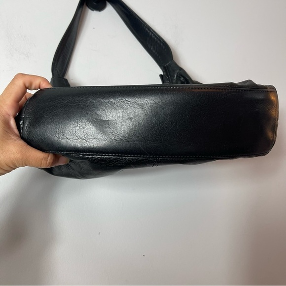 Vintage Carolee Genuine Black Leather Bag - Picture 7 of 16